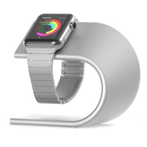 U Shape Aluminum Stand Charger Holder For Apple Watch 38mm / 42mm (Silver)