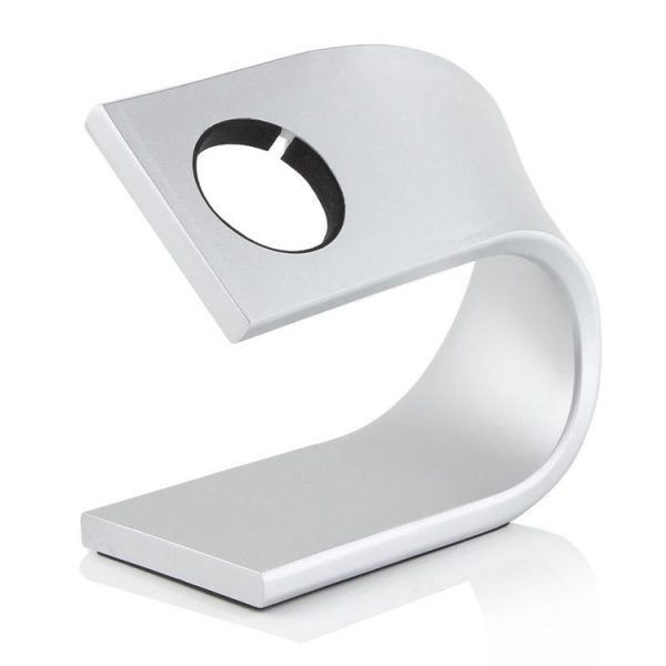U Shape Aluminum Stand Charger Holder For Apple Watch 38mm / 42mm (Silver) - Image 2