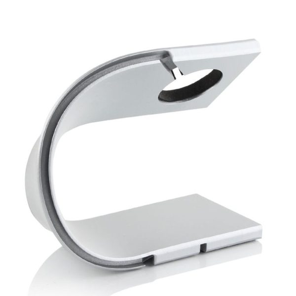 U Shape Aluminum Stand Charger Holder For Apple Watch 38mm / 42mm (Silver) - Image 3