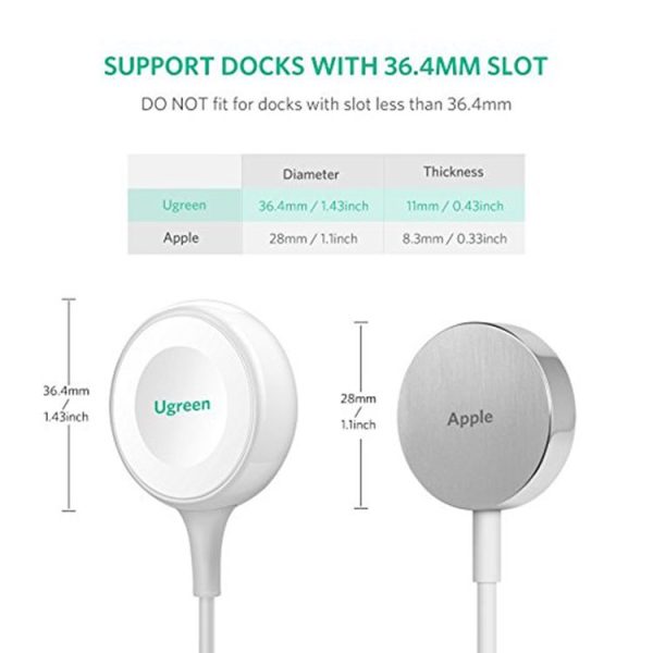 UGREEN CD177 5V / 1A Apple MFi Certified Magnetic Wireless Charger Charging Cable, Cable Length: 1m, For All Apple Watch 38mm and 42mm - Image 6