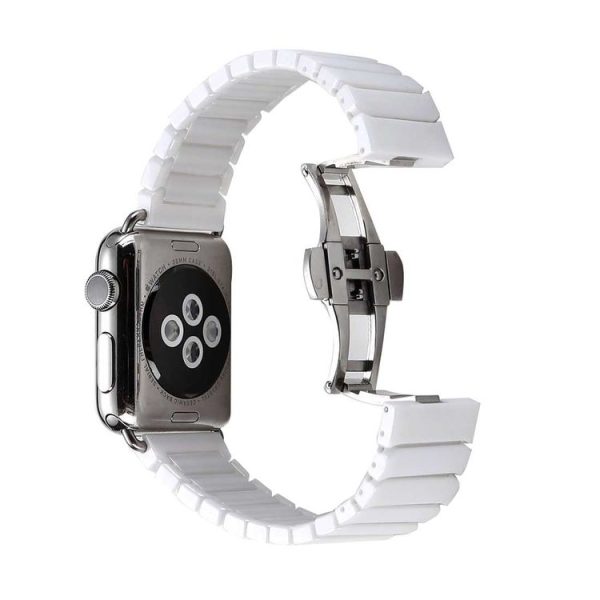 Apple Watch Ultra 49mm&Watch Ultra 2 49mm / Series 10 46mm / 9&8&7 45mm / SE 3&SE 2&6&SE&5&4 44mm / 3&2&1 42mm Delicate Ceramics Wrist Watch Band (White) - Image 2