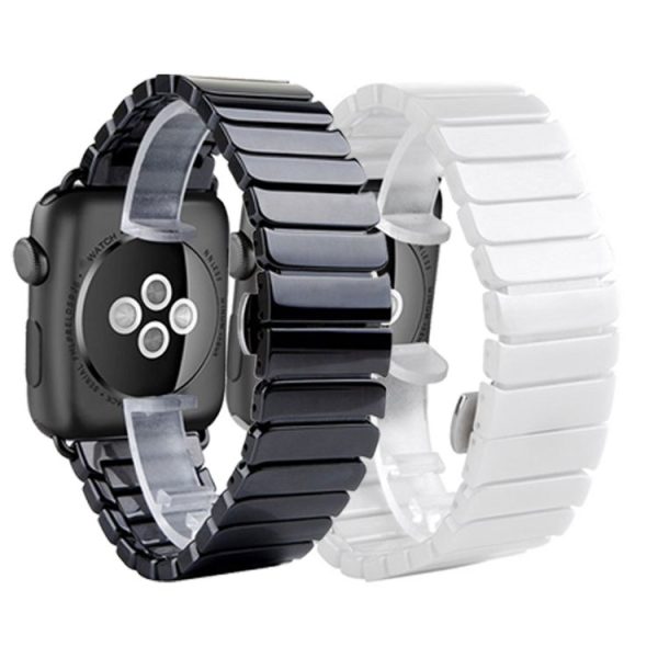 Apple Watch Ultra 49mm&Watch Ultra 2 49mm / Series 10 46mm / 9&8&7 45mm / SE 3&SE 2&6&SE&5&4 44mm / 3&2&1 42mm Delicate Ceramics Wrist Watch Band (White) - Image 5