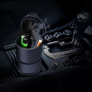 KANEED Universal Detachable Car Cigarette Ashtray for Most Car Cup Holder (Black)