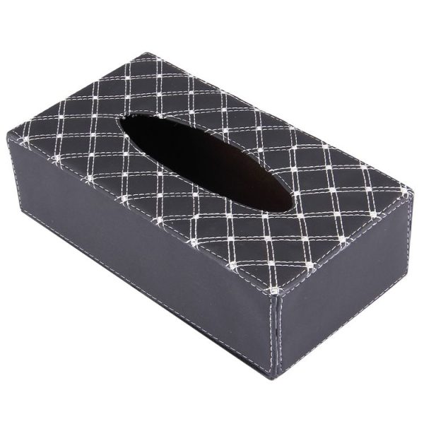 Luxury PU Leather Cover Case Tissue Box Car Pumping Tray - Image 2