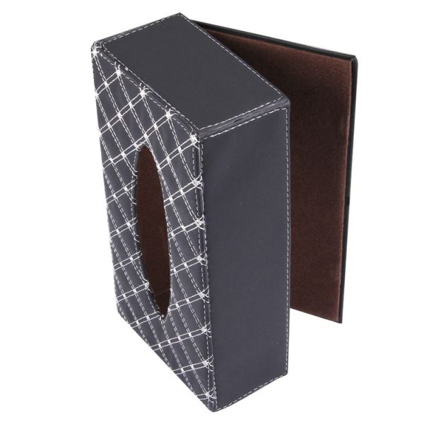 Luxury PU Leather Cover Case Tissue Box Car Pumping Tray - Image 3