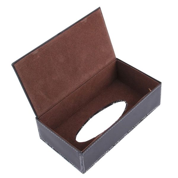 Luxury PU Leather Cover Case Tissue Box Car Pumping Tray - Image 4