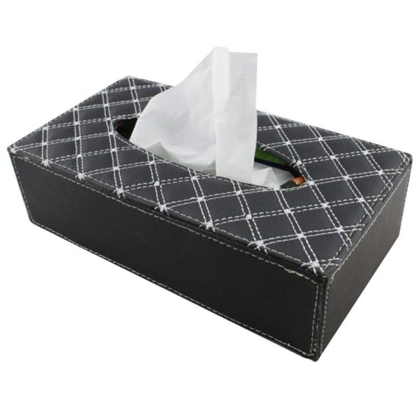 Luxury PU Leather Cover Case Tissue Box Car Pumping Tray - Image 7