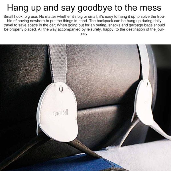 Original Xiaomi Youpin 2 PCS Qualitell Car Seat Back Hanger Headrest Hook (White) - Image 3