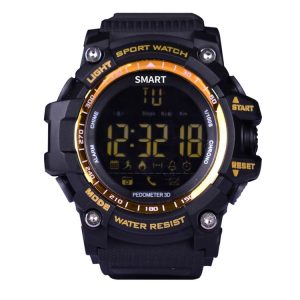 EX16 Bluetooth 4.0 Smart Watch, IP67 Waterproof, Support Sport Monitoring / Data Analysis / Information Reminder / Remote Camera, Compatible with both Android and iOS System (Gold)