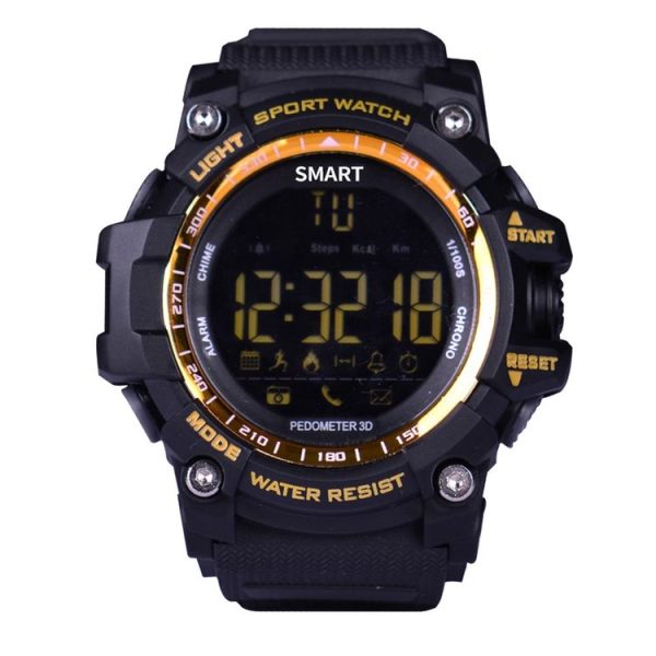 EX16 Bluetooth 4.0 Smart Watch, IP67 Waterproof, Support Sport Monitoring / Data Analysis / Information Reminder / Remote Camera, Compatible with both Android and iOS System (Gold)