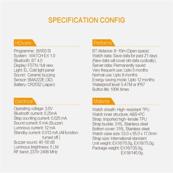 EX16 Bluetooth 4.0 Smart Watch, IP67 Waterproof, Support Sport Monitoring / Data Analysis / Information Reminder / Remote Camera, Compatible with both Android and iOS System (Gold) - Image 15