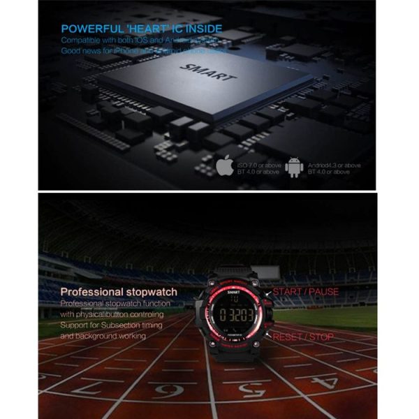 EX16 Bluetooth 4.0 Smart Watch, IP67 Waterproof, Support Sport Monitoring / Data Analysis / Information Reminder / Remote Camera, Compatible with both Android and iOS System (Gold) - Image 5