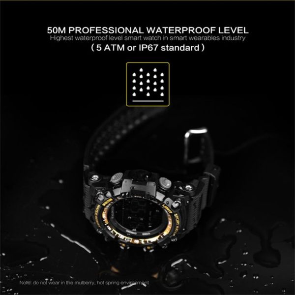 EX16 Bluetooth 4.0 Smart Watch, IP67 Waterproof, Support Sport Monitoring / Data Analysis / Information Reminder / Remote Camera, Compatible with both Android and iOS System (Gold) - Image 6