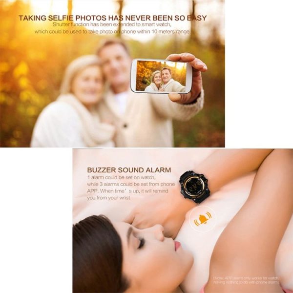 EX16 Bluetooth 4.0 Smart Watch, IP67 Waterproof, Support Sport Monitoring / Data Analysis / Information Reminder / Remote Camera, Compatible with both Android and iOS System (Gold) - Image 8
