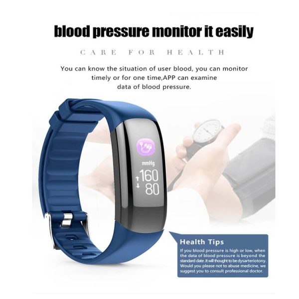 P7 0.96 inch Color Screen Bluetooth 4.0 Smart Bracelet Fitness Tracker, IP67 Waterproof, Support Multiple Sports Mode / Heart Rate Monitor / Sleep Monitor / Information Reminder / Sedentary Reminder, Compatible with both Android and iOS System (Blue) - Image 11