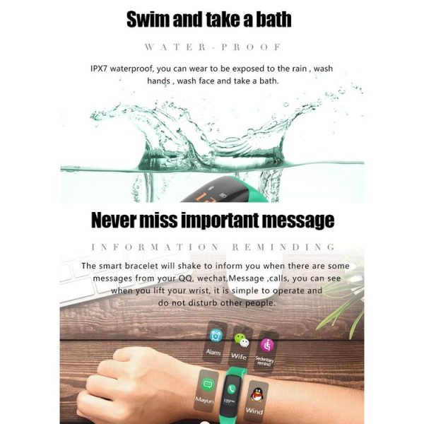 P7 0.96 inch Color Screen Bluetooth 4.0 Smart Bracelet Fitness Tracker, IP67 Waterproof, Support Multiple Sports Mode / Heart Rate Monitor / Sleep Monitor / Information Reminder / Sedentary Reminder, Compatible with both Android and iOS System (Blue) - Image 4