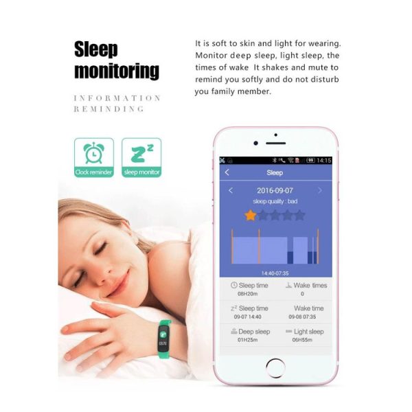 P7 0.96 inch Color Screen Bluetooth 4.0 Smart Bracelet Fitness Tracker, IP67 Waterproof, Support Multiple Sports Mode / Heart Rate Monitor / Sleep Monitor / Information Reminder / Sedentary Reminder, Compatible with both Android and iOS System (Blue) - Image 6