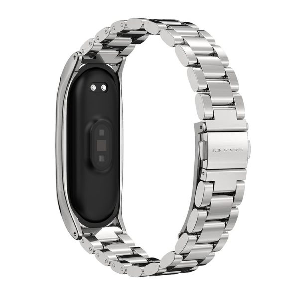 Mijobs Stainless Steel Metal Watch Band for Xiaomi Mi Band 3 & 4 & 5 & 6 (Silver) - Image 3