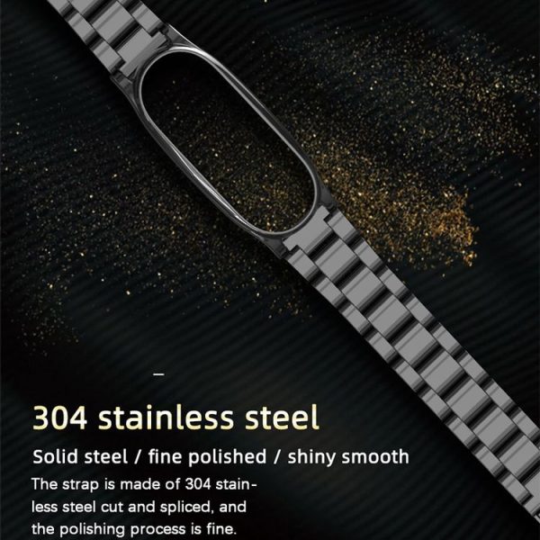 Mijobs Stainless Steel Metal Watch Band for Xiaomi Mi Band 3 & 4 & 5 & 6 (Silver) - Image 4