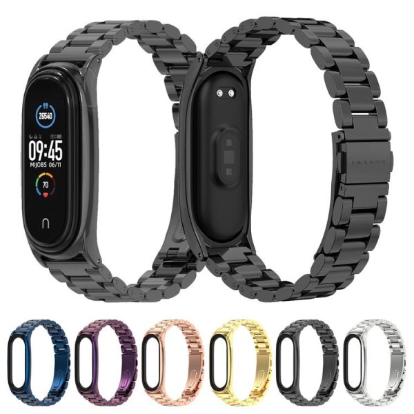 Mijobs Stainless Steel Metal Watch Band for Xiaomi Mi Band 3 & 4 & 5 & 6 (Silver) - Image 8