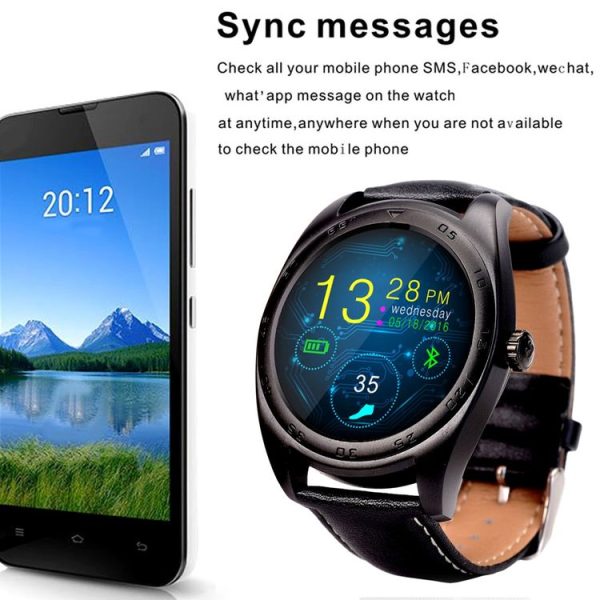 K89 Classic Watch Design Leather Band Bluetooth 4.0 Heart Rate Smart Watch, Pedometer / Sedentary Reminder / Sleep Monitor / Remote Capture / Anti-lost (Rose Gold) - Image 12
