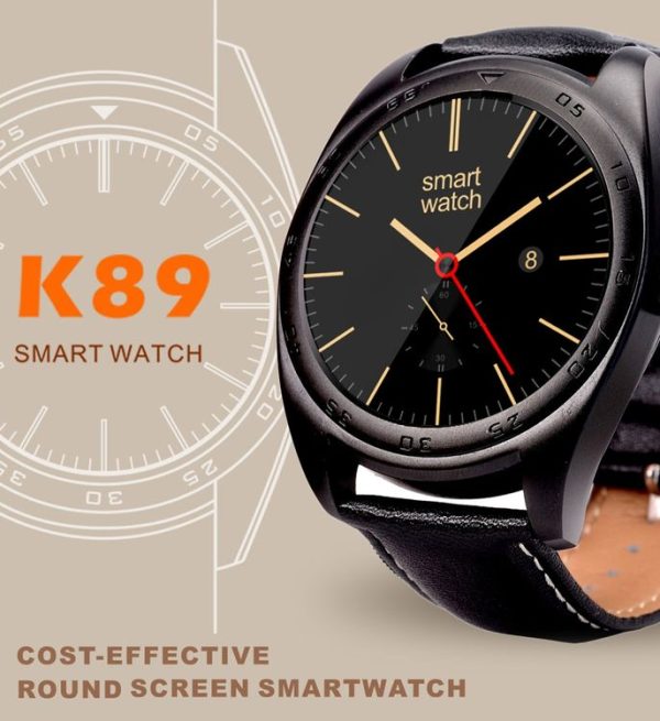 K89 Classic Watch Design Leather Band Bluetooth 4.0 Heart Rate Smart Watch, Pedometer / Sedentary Reminder / Sleep Monitor / Remote Capture / Anti-lost (Rose Gold) - Image 6