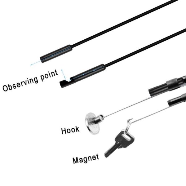 1.0MP HD Camera 30m Wireless Distance Metal WiFi Box Waterproof IPX67 Endoscope Snake Tube Inspection Camera with 6 LED for Android & iOS, Length: 2m, Lens Diameter: 9mm (Black) - Image 4