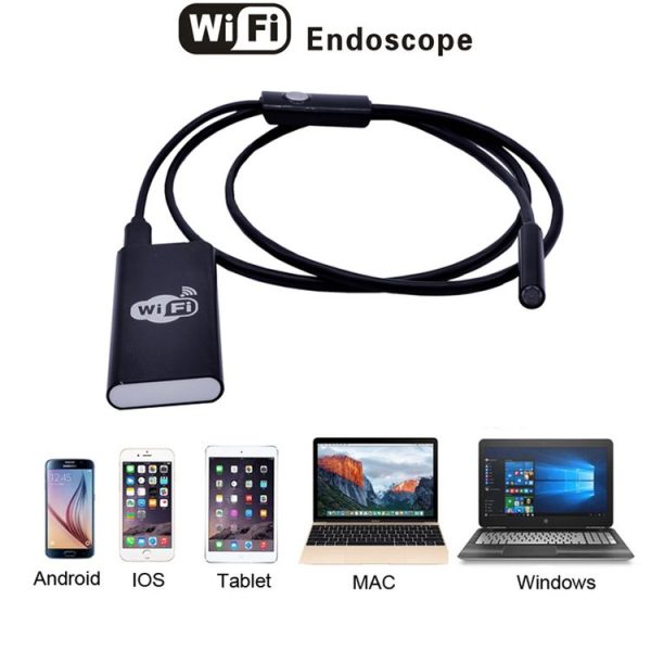 1.0MP HD Camera 30m Wireless Distance Metal WiFi Box Waterproof IPX67 Endoscope Snake Tube Inspection Camera with 6 LED for Android & iOS, Length: 2m, Lens Diameter: 9mm (Black) - Image 5
