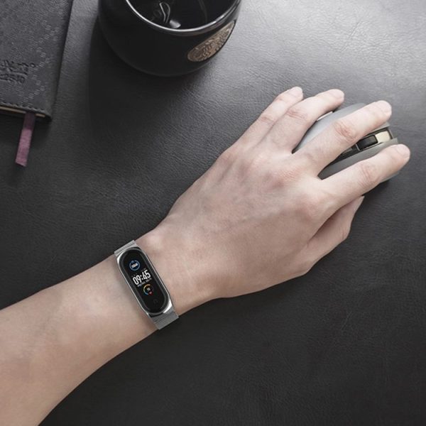Mijobs Milan CS Screwless Buckle Metal Watch Band Case for Xiaomi Mi Band 3 & 4 & 5 & 6, Host not Included (Gold) - Image 7