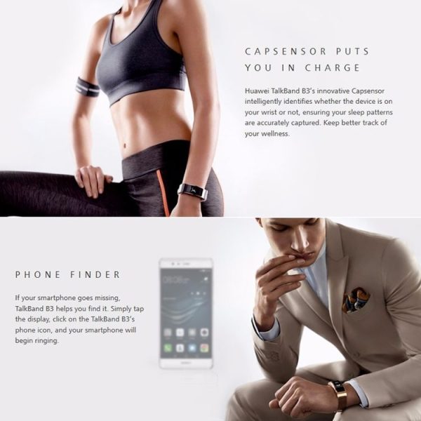 Huawei TalkBand B3 5 Modes Bluetooth 4.2 Headset Business Smart Bracelet for Android / iOS, Support Fitness Tracker / Pedometer / Reminder Call / Anti-lost / Sleep Monitor (Blue) - Image 15