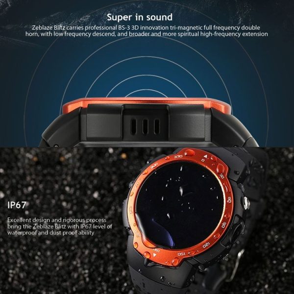 Zeblaze Blitz Bluetooth 4.0 Waterproof IP67 Smart Watch for iOS / Android, Support Heart Rate Pedometer / Sleep Monitor / Anti-lost / Remote Camera / Water Resistant (Orange) - Image 11