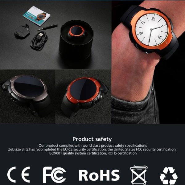 Zeblaze Blitz Bluetooth 4.0 Waterproof IP67 Smart Watch for iOS / Android, Support Heart Rate Pedometer / Sleep Monitor / Anti-lost / Remote Camera / Water Resistant (Orange) - Image 13