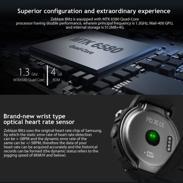 Zeblaze Blitz Bluetooth 4.0 Waterproof IP67 Smart Watch for iOS / Android, Support Heart Rate Pedometer / Sleep Monitor / Anti-lost / Remote Camera / Water Resistant (Orange) - Image 8