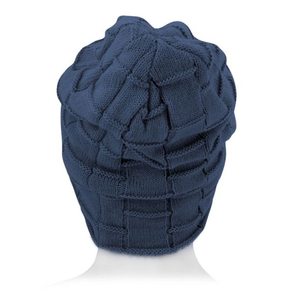 Square Textured Knitted Bluetooth Headset Warm Winter Beanie Hat with Mic for Boy & Girl & Adults (Dark Blue) - Image 5