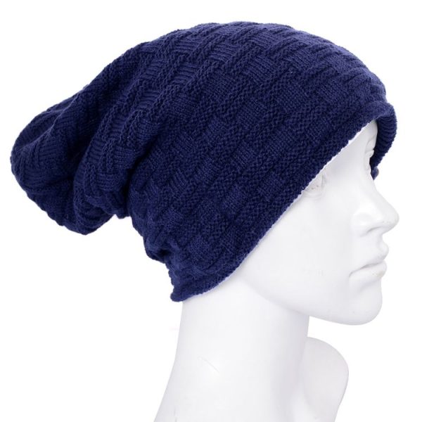 Weave Textured Knitted Bluetooth Headset Warm Winter Beanie Hat with Mic for Boy & Girl & Adults (Dark Blue) - Image 3
