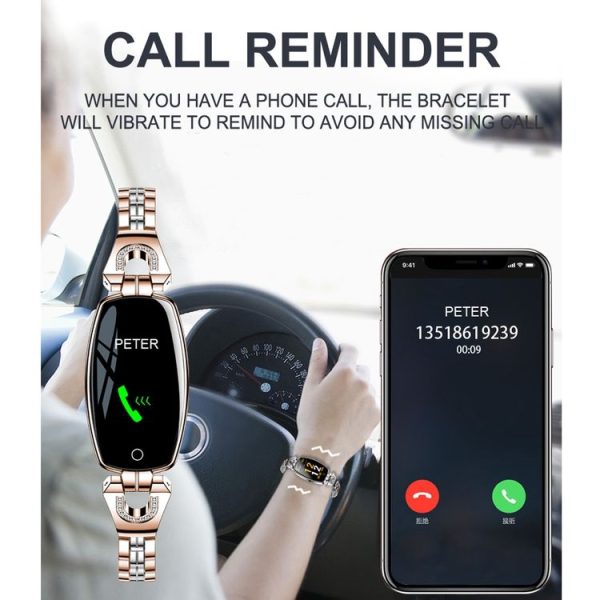 H8 0.96 inch TFT Color Screen Fashion Smart Watch IP67 Waterproof, Support Message Reminder / Heart Rate Monitor / Blood Pressure Monitoring / Sleeping Monitoring / Multiple Sport Mode (Rose Gold) - Image 10