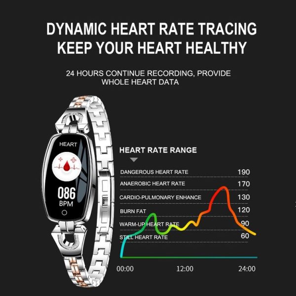 H8 0.96 inch TFT Color Screen Fashion Smart Watch IP67 Waterproof, Support Message Reminder / Heart Rate Monitor / Blood Pressure Monitoring / Sleeping Monitoring / Multiple Sport Mode (Rose Gold) - Image 5