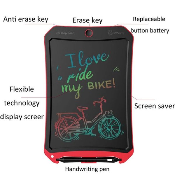 WP9309 8.5 inch LCD Color Screen Writing Tablet Handwriting Drawing Sketching Graffiti Scribble Doodle Board for Home Office Writing Drawing (Orange) - Image 5
