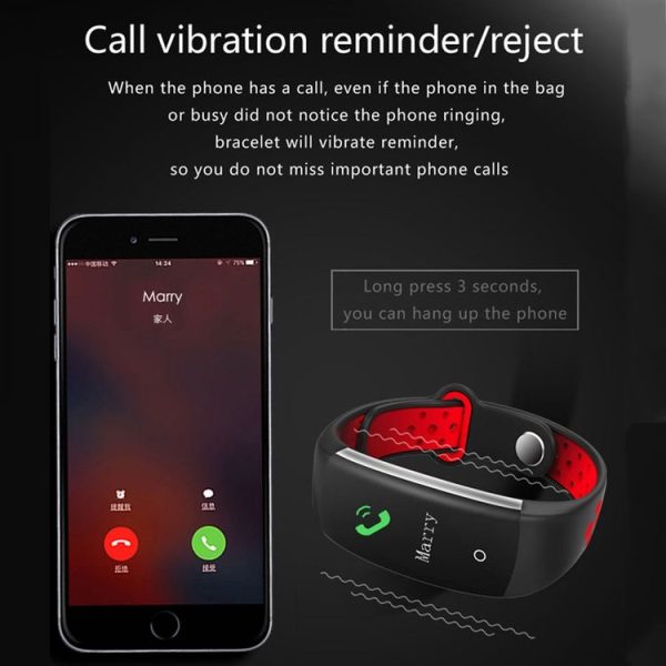 Q6 0.96 inches LCD Color Screen Smart Bracelet IP68 Waterproof, Support Call Reminder / Heart Rate Monitoring / Blood Pressure Monitoring / Blood Oxygen Monitor / Sleep Monitoring / Sedentary Reminder (Red) - Image 15