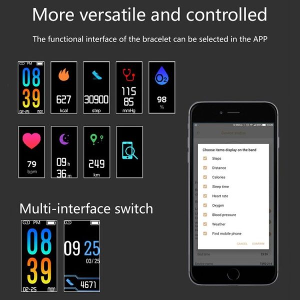 Q6 0.96 inches LCD Color Screen Smart Bracelet IP68 Waterproof, Support Call Reminder / Heart Rate Monitoring / Blood Pressure Monitoring / Blood Oxygen Monitor / Sleep Monitoring / Sedentary Reminder (Red) - Image 16