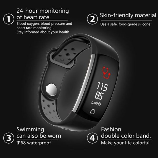 Q6 0.96 inches LCD Color Screen Smart Bracelet IP68 Waterproof, Support Call Reminder / Heart Rate Monitoring / Blood Pressure Monitoring / Blood Oxygen Monitor / Sleep Monitoring / Sedentary Reminder (Red) - Image 5
