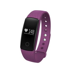 ID107HR Heart Rate Monitor Fitness Tracker Smart Wristband for iOS / Android Mobile Phone, Pedometer / Sleep Monitor / Anti-lost / Camera Remote Control (Purple)