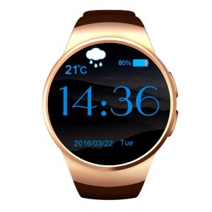 KW18 Bluetooth Smart Watch 1.3 inch IPS LCD Phone, Support Anti-lost / Heart Rate Monitor / Pedometer / Sleep Monitor / Sedentary Remind / GSM (Gold)
