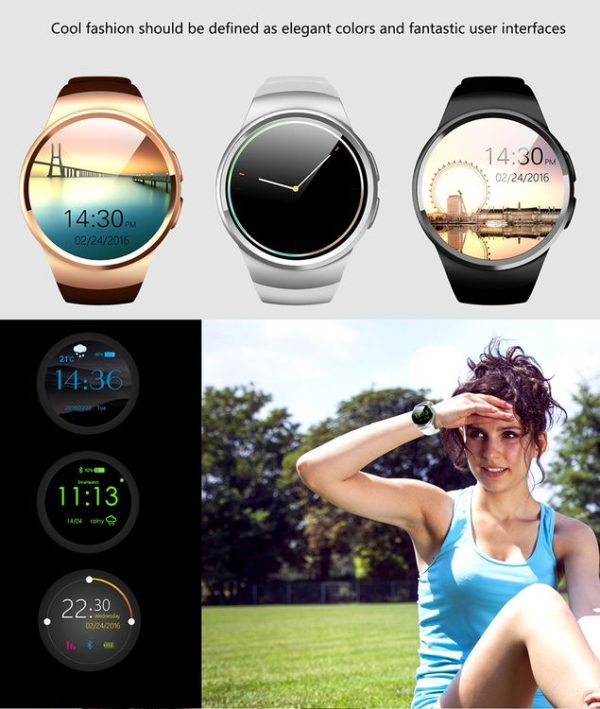 KW18 Bluetooth Smart Watch 1.3 inch IPS LCD Phone, Support Anti-lost / Heart Rate Monitor / Pedometer / Sleep Monitor / Sedentary Remind / GSM (Gold) - Image 7