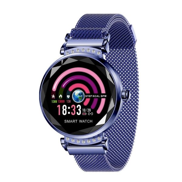 H2 1.04 inch IPS Color Screen Women Smartwatch IP67 Waterproof, Support Call Reminder / Heart Rate Monitoring / Blood Pressure Monitoring / Sleep Monitoring / Predict Menstrual Cycle Intelligently (Blue)