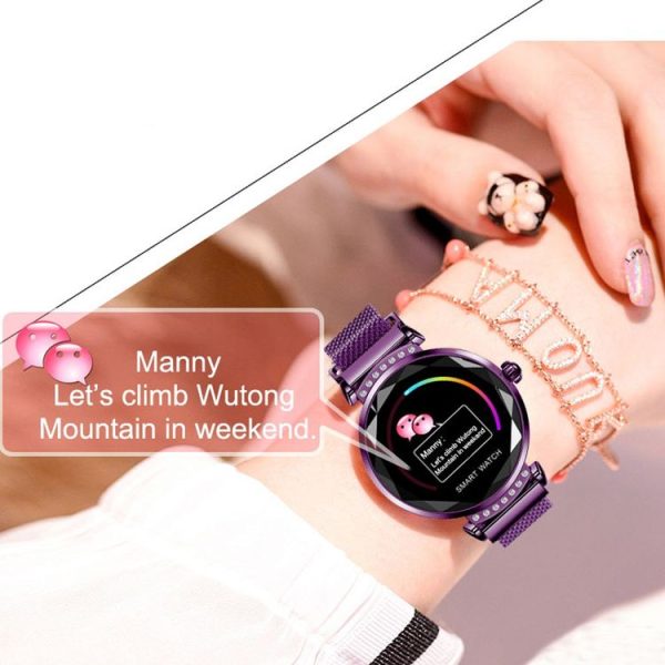 H2 1.04 inch IPS Color Screen Women Smartwatch IP67 Waterproof, Support Call Reminder / Heart Rate Monitoring / Blood Pressure Monitoring / Sleep Monitoring / Predict Menstrual Cycle Intelligently (Blue) - Image 4