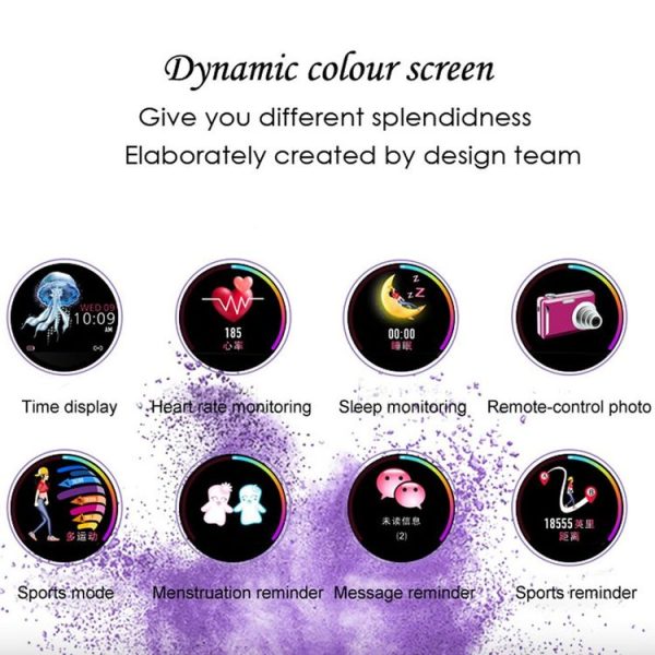 H2 1.04 inch IPS Color Screen Women Smartwatch IP67 Waterproof, Support Call Reminder / Heart Rate Monitoring / Blood Pressure Monitoring / Sleep Monitoring / Predict Menstrual Cycle Intelligently (Blue) - Image 6