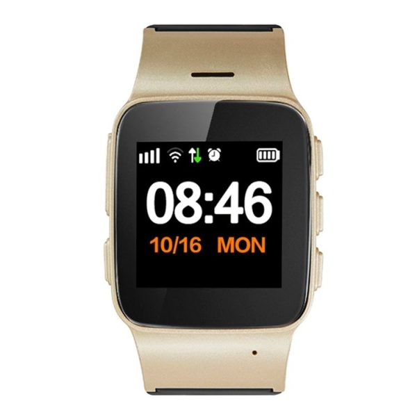 D99+ 1.22 inch HD LCD Screen GPS Smartwatch for the Elder Waterproof, Support GPS + LBS + WiFi Positioning / Two-way Dialing / Voice Monitoring / One-key First-aid / Wrist off Alarm / Safety Fence (Champagne Gold) - Image 2