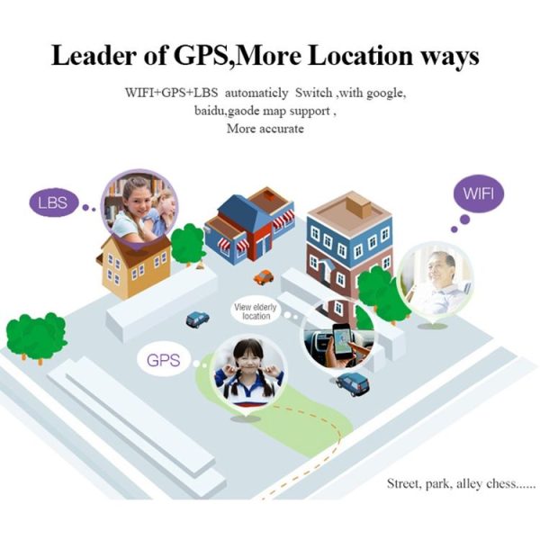 D99+ 1.22 inch HD LCD Screen GPS Smartwatch for the Elder Waterproof, Support GPS + LBS + WiFi Positioning / Two-way Dialing / Voice Monitoring / One-key First-aid / Wrist off Alarm / Safety Fence (Champagne Gold) - Image 8