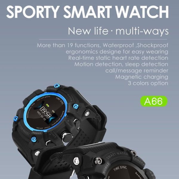 DOMINO A66 0.96 inch IPS Screen Smart Watch, Support Call Reminder / Heart Rate Monitoring / Pedometer / Sleep Monitoring / Sedentary Reminder (Black) - Image 5